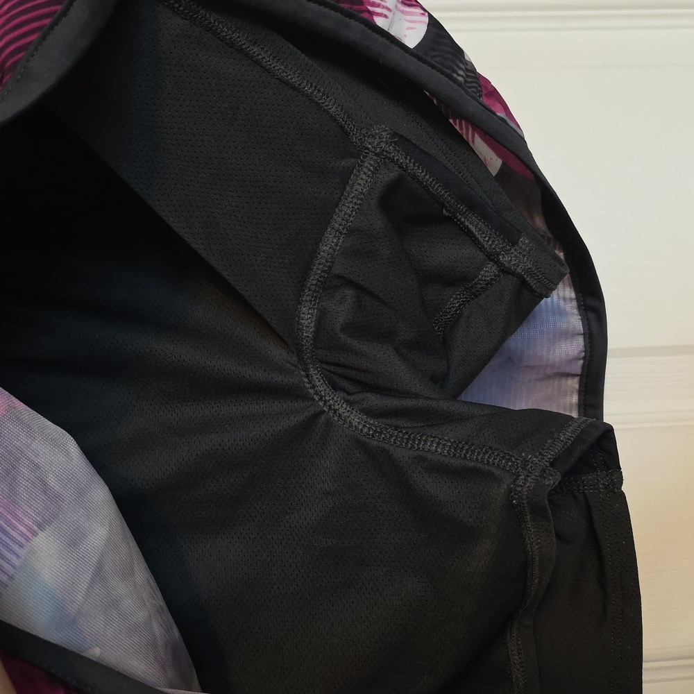 The North Face Floral Running Skort in Black with Burgundy-Pink and Olive - Picture 6 of 6